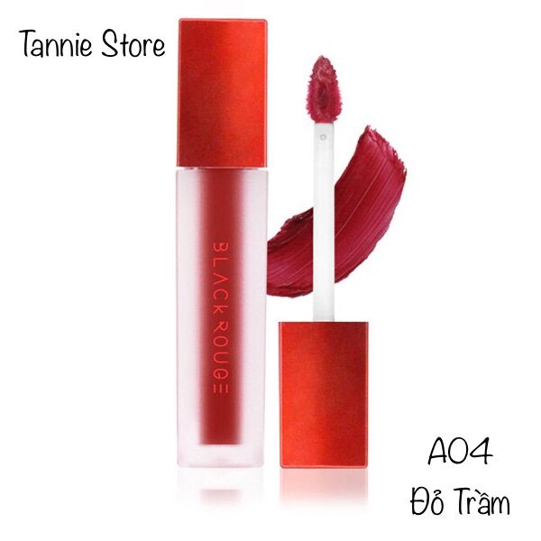 Son Kem Lì Black Rouge Mịn Môi Air Fit Velvet Tint Ver 1– Đỏ Trầm (Raspberry Syrup).#04