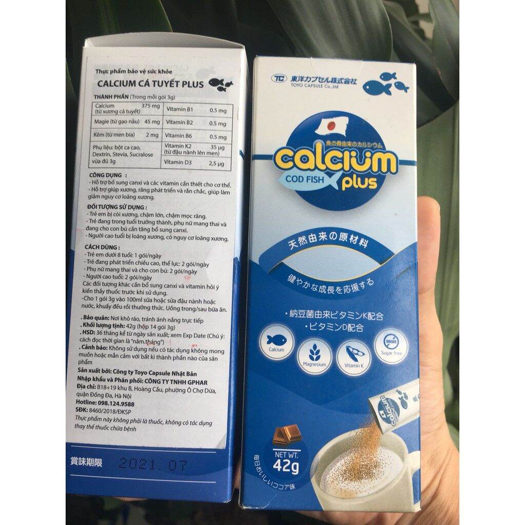 Calcium cod plus- Canxi cá tuyết Nhật Bản hộp 14 gói