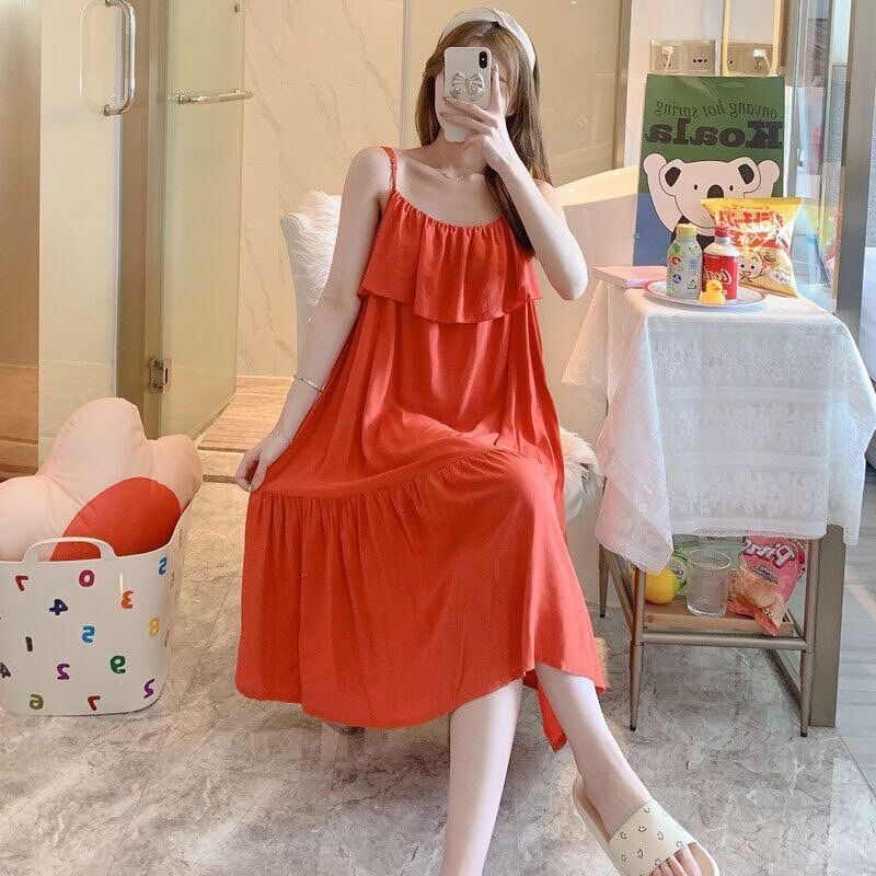 Váy lanh lụa, váy bầu, váy mặc nhà siêu mềm mát freesize