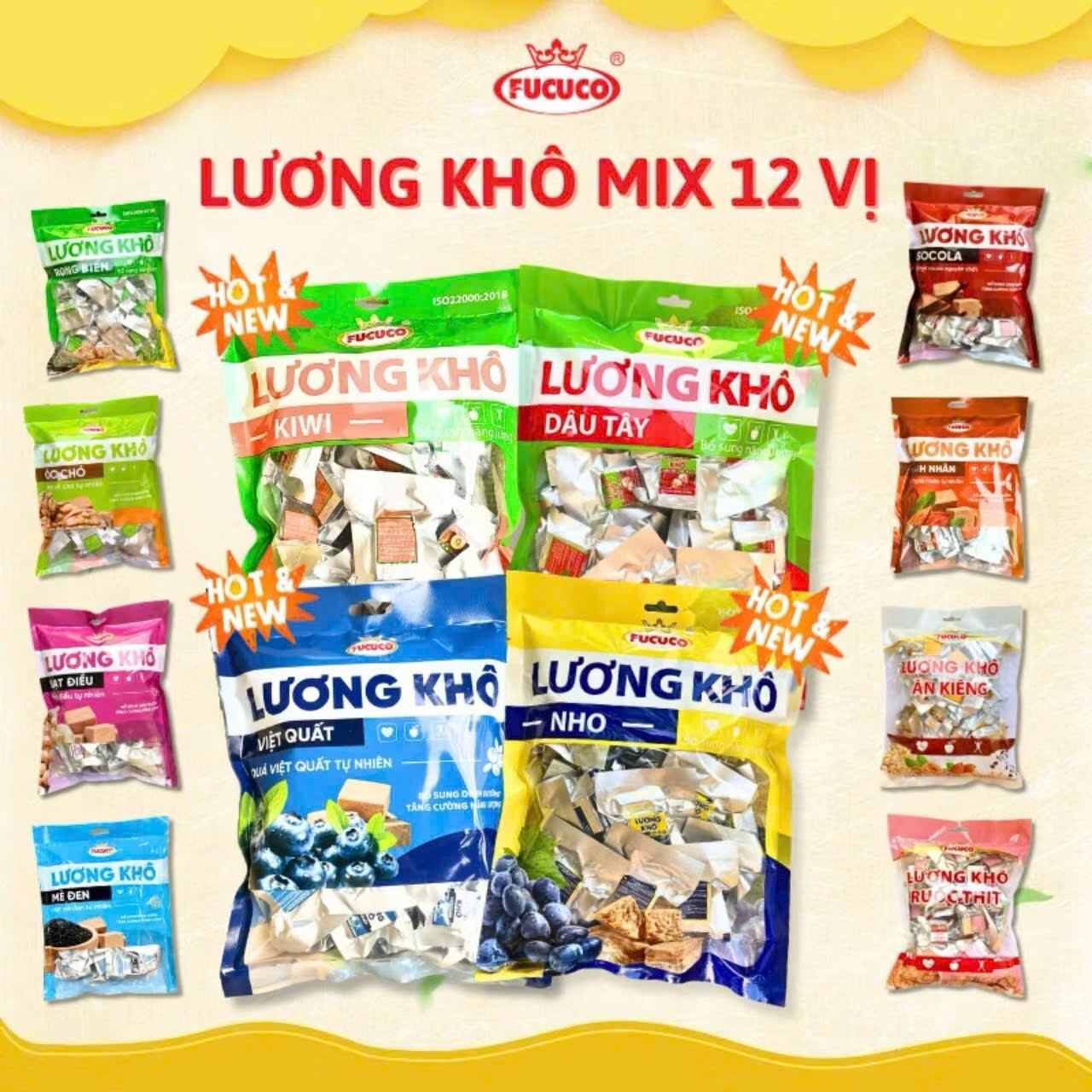 Túi Zip 500g Lương Khô Mix Vị Fucuco ăn vặt an toàn Shop tự mix