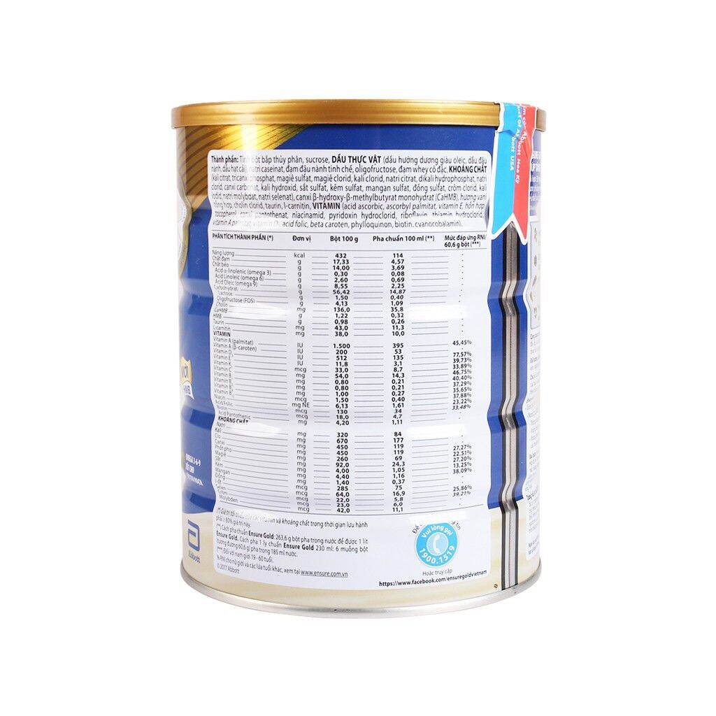 sữa bột Ensure Gold HMB 850g