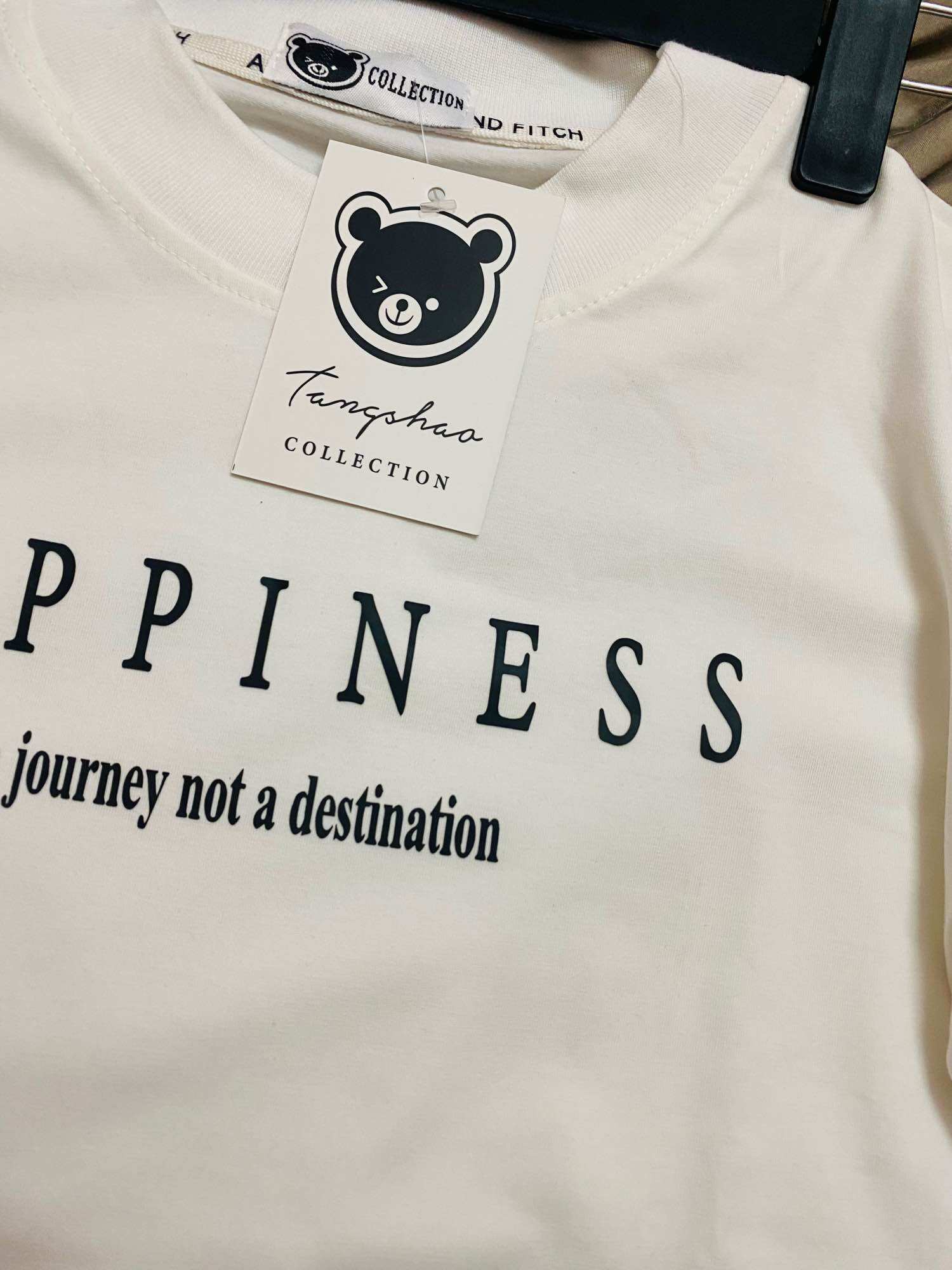 Áo Thun BABYTEE chữ HAPPINESS, chất COTTON 4 chiều