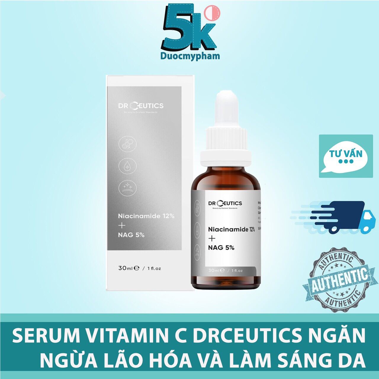 [Chính Hãng] Serum Vitamin C DrCeutics - Ngừa Lão Hóa, Sáng Da, Mờ Thâm Nám - VitaminC 16% + Tranexamic Acid 3% Duocmypham5k thumbnail