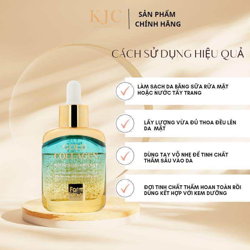 Serum trắng da ngừa lão hoá từ vàng và collagen Farmstay Gold Collagen Nourishing Ampoule 35ml ( Hàng Chính Hãng)