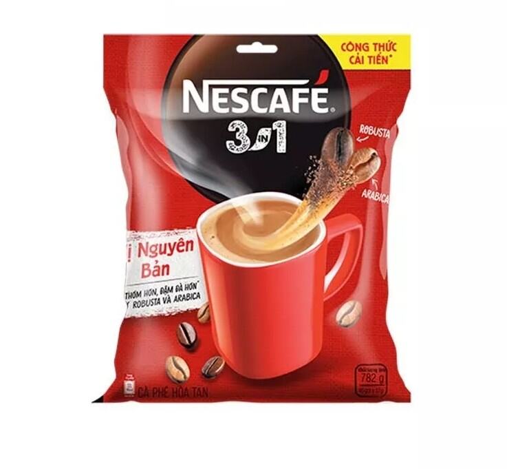 Cà phê rang xay hòa tan Nescafé 3in1 đậm đà hài hòa Túi 46 gói x 17g