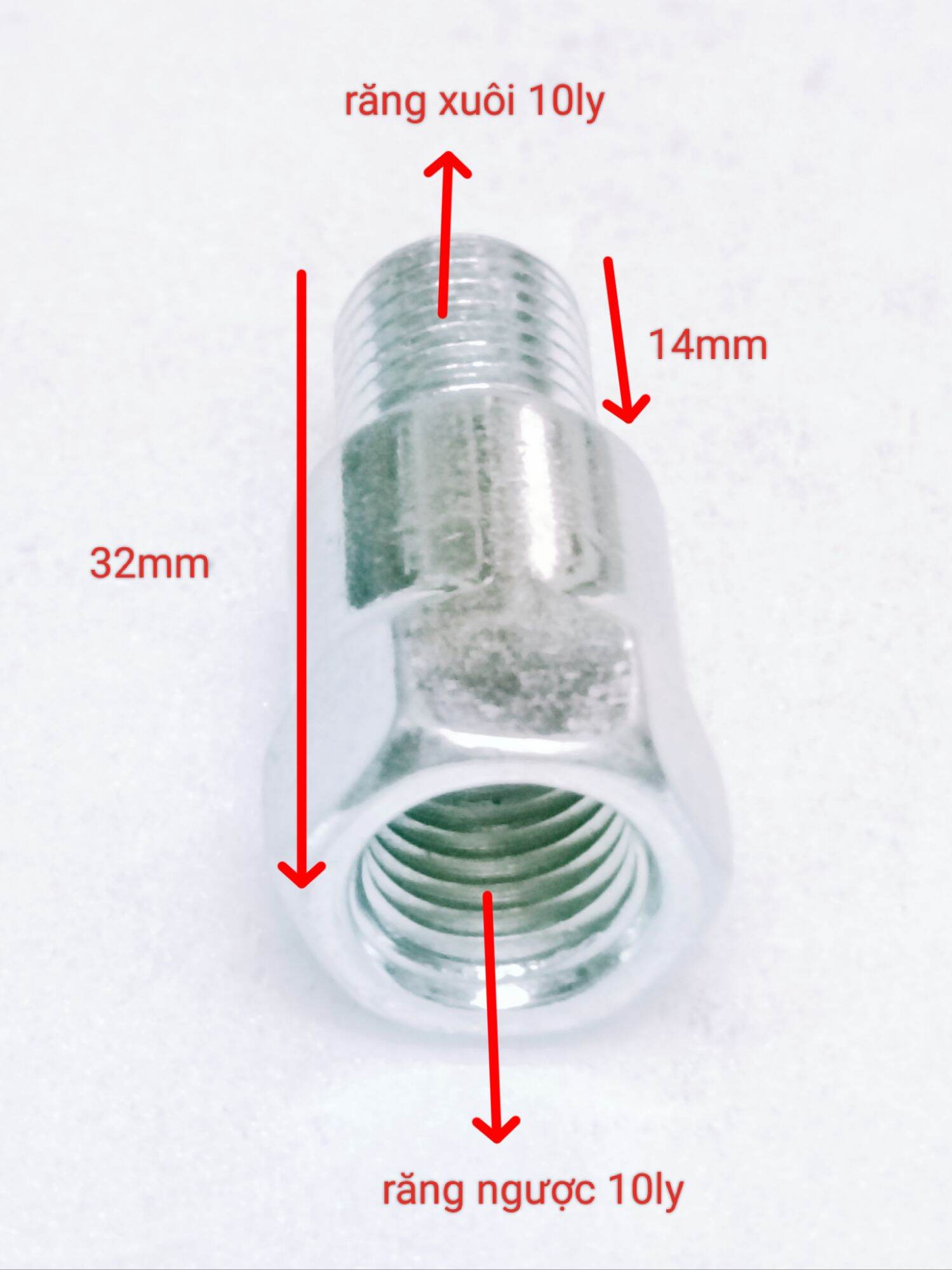 ỐC NỐI CHÂN KIẾNG RĂNG NGƯỢC 10LY -2 CÁI....