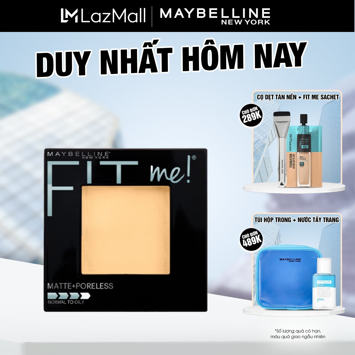 Phấn Phủ Mịn Nhẹ Kiềm Dầu Fit Me Matte Poreless Powder Maybelline New York 8.5g