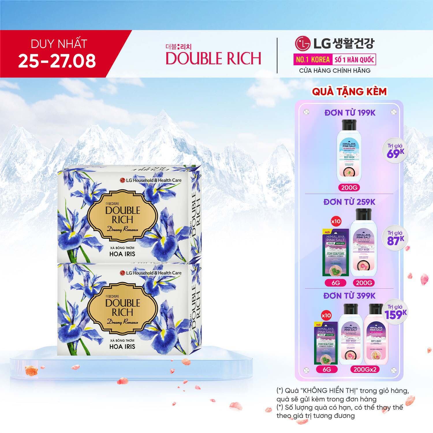 Combo 2 Double rich Iris (Dreamy Romance) Soap 90G NEW