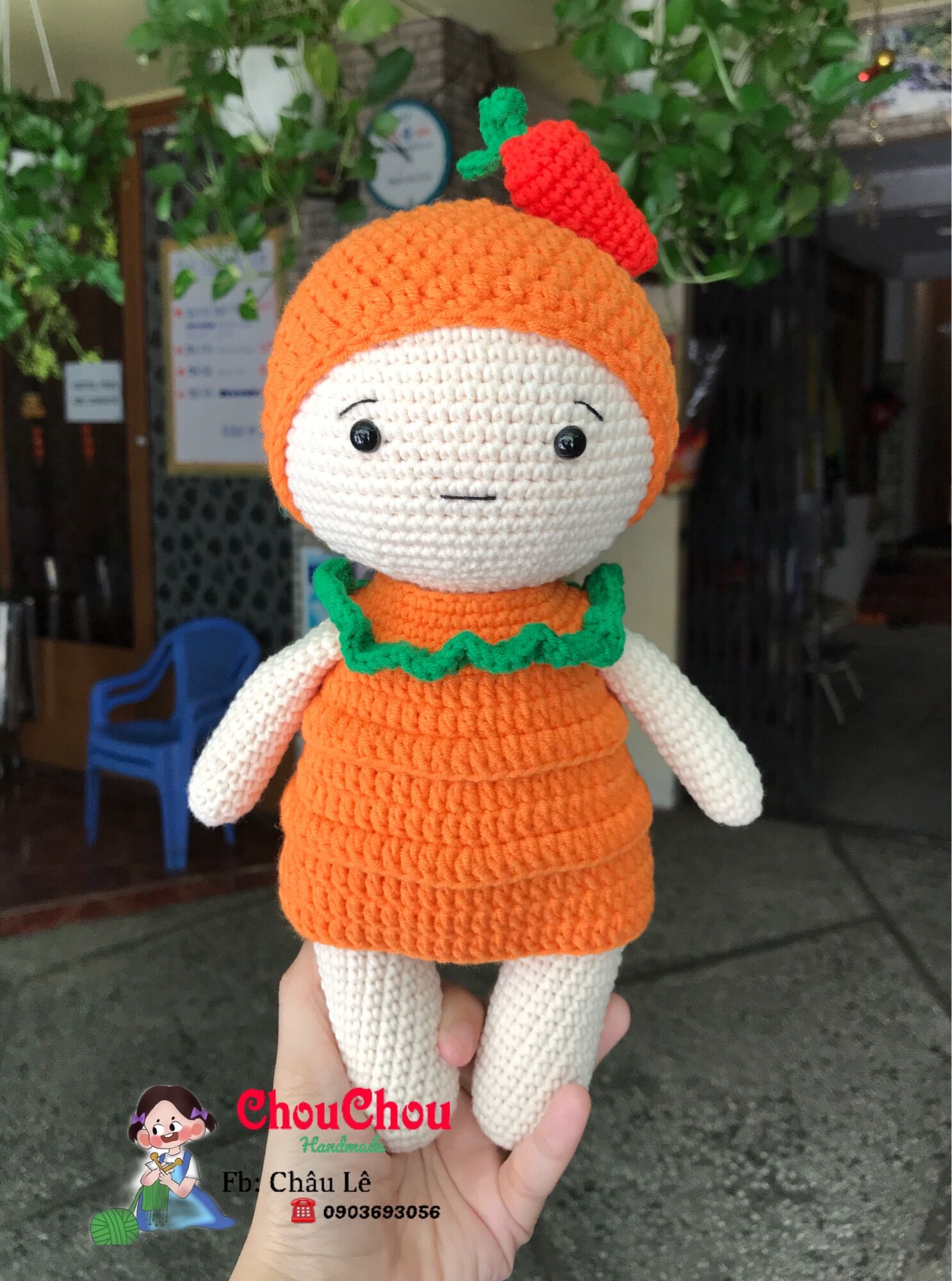 [HCM]Búp bê len nhồi bông handmade - Búp bê cà chua handmade