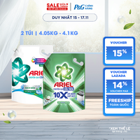 Combo 2 Nước Giặt Cửa Trên ARIEL Ngăn Lem Màu, Quần Áo Siêu Thơm Hương Sạch Sâu Nắng Mai Túi 4.1KG