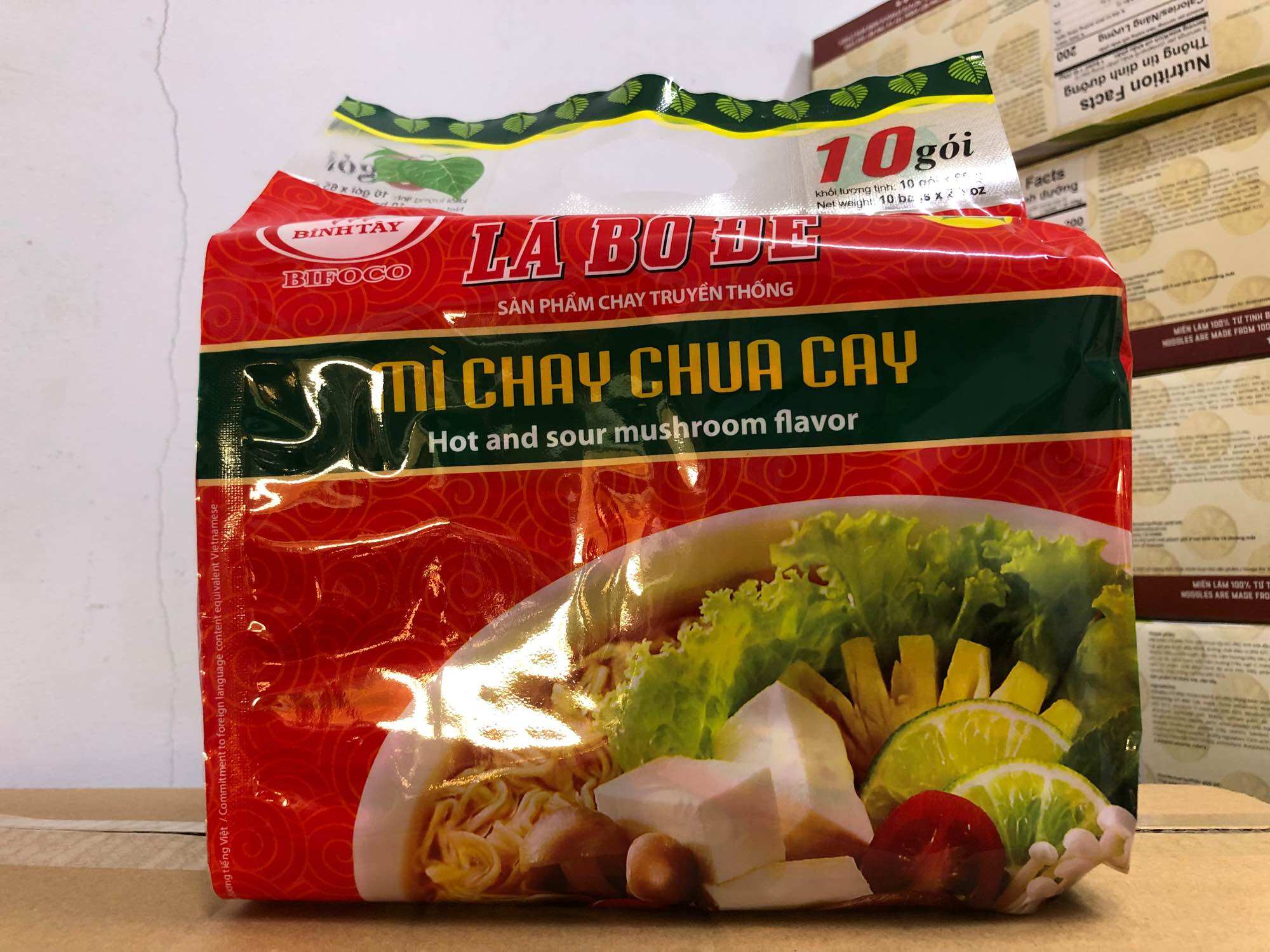 Mì Chay Lá Bồ Đề Chua Cay Túi 65g