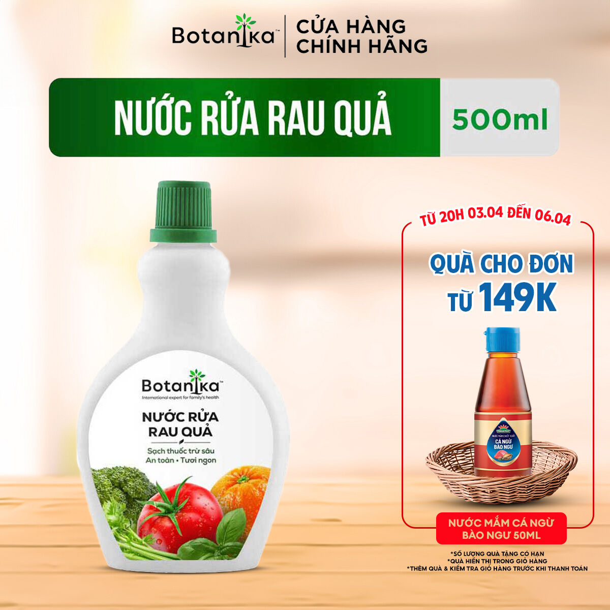 Nước rửa rau quả Botanika 500ml