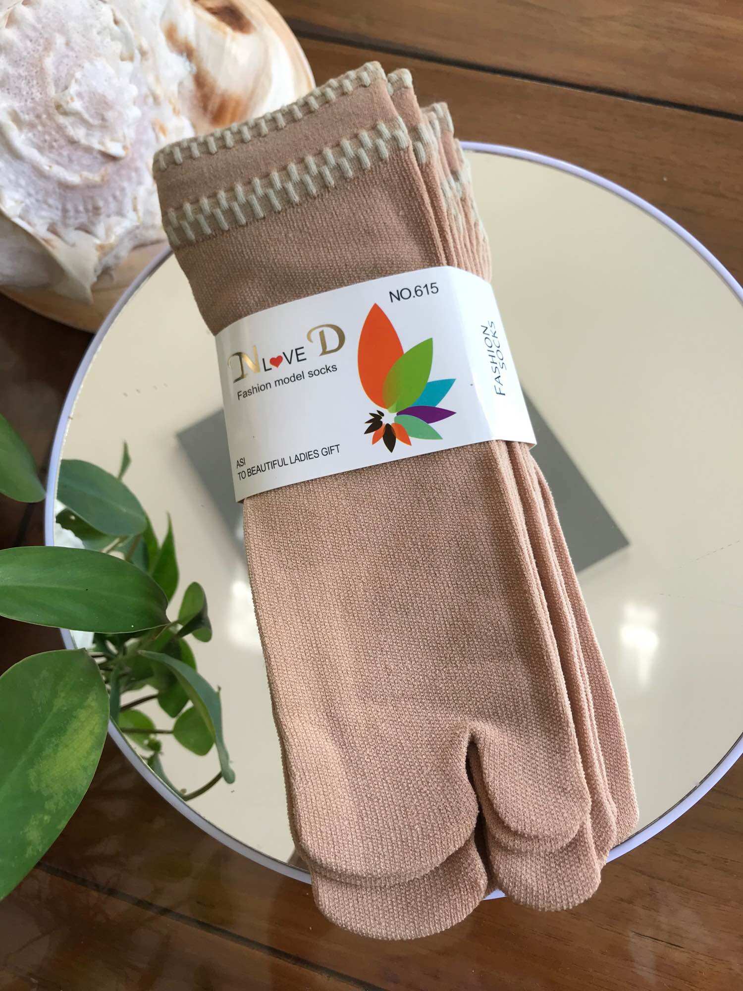5 đôi tất vớ cotton trơn có lót lông , chống nắng , ủ kem tốt