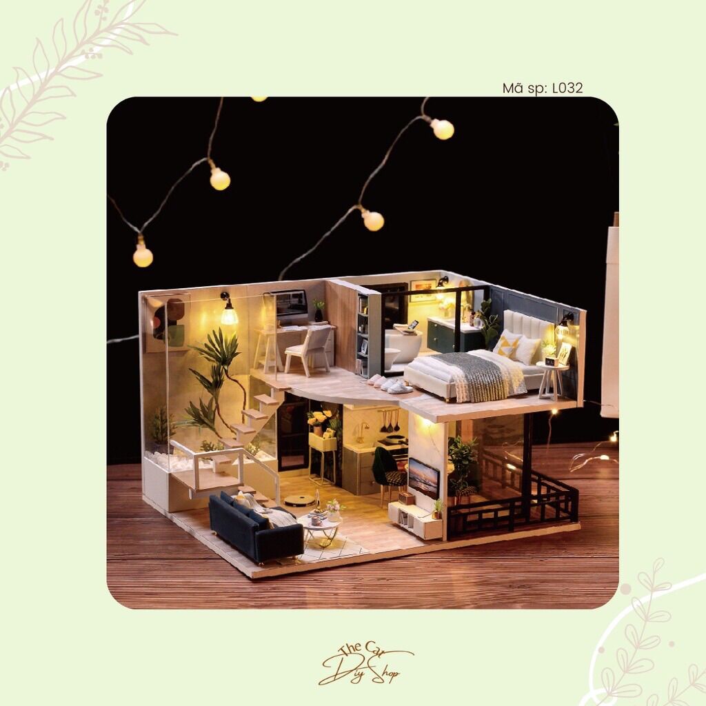 Mô hình nhà gỗ “the satisfied time” l032
