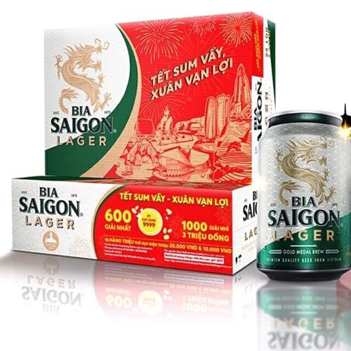 bia Sài Gòn xanh thùng 24lon 330ml đậm đà thơm ngon đúng vị hoa bia lên men tự nhiên cho hương vị ngon đọc đáo.có mẫu xuân 2025