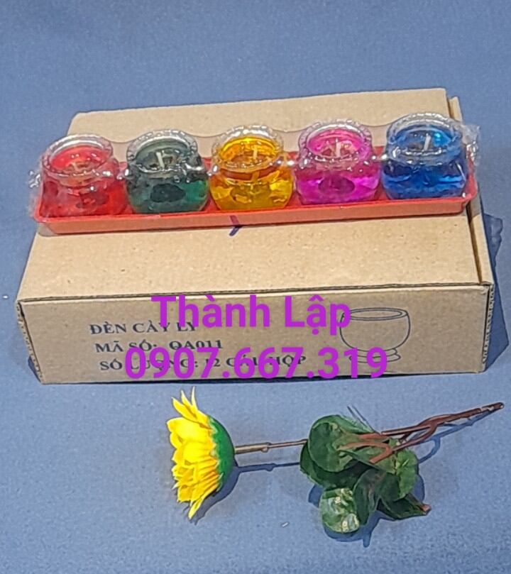 nến ly 5mau cúng thần tài ông địa