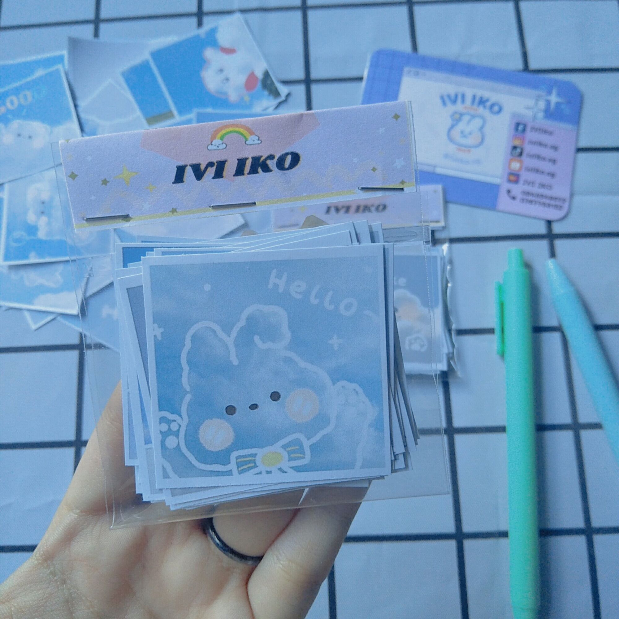 Set 24 sticker Sky Cute (5x5cm) | IVI IKO