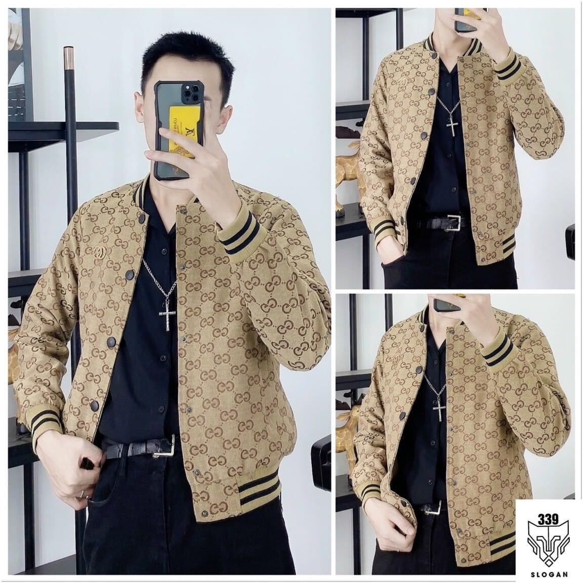 Áo khoác bomber varsity GG, áo khoác GG,áo khoác nam nữ mùa đông hot trend 2022