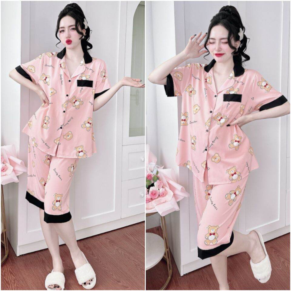 Đồ Bộ Lửng Lụa Nhật - ManGo Bigsize 50-100Kg Đồ Mặc Nhà Pijama