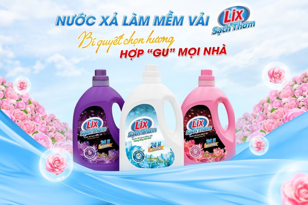 nước xả vải LIX 1,8L hạt lưu hương thơm ngát