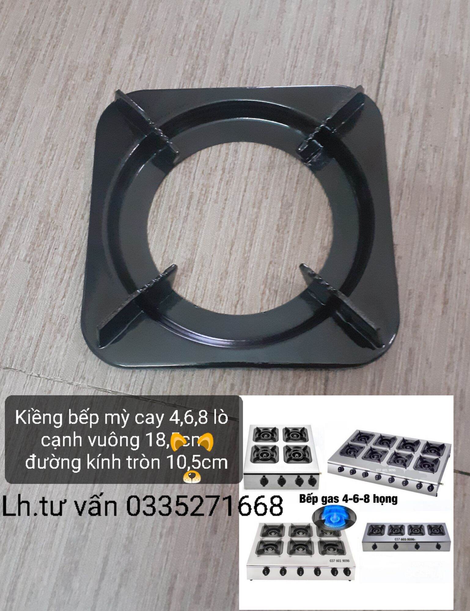 Kiềng bếp ga bán công nghiệp 4,6,8 lò đốt ( cạnh vuông 18cm )