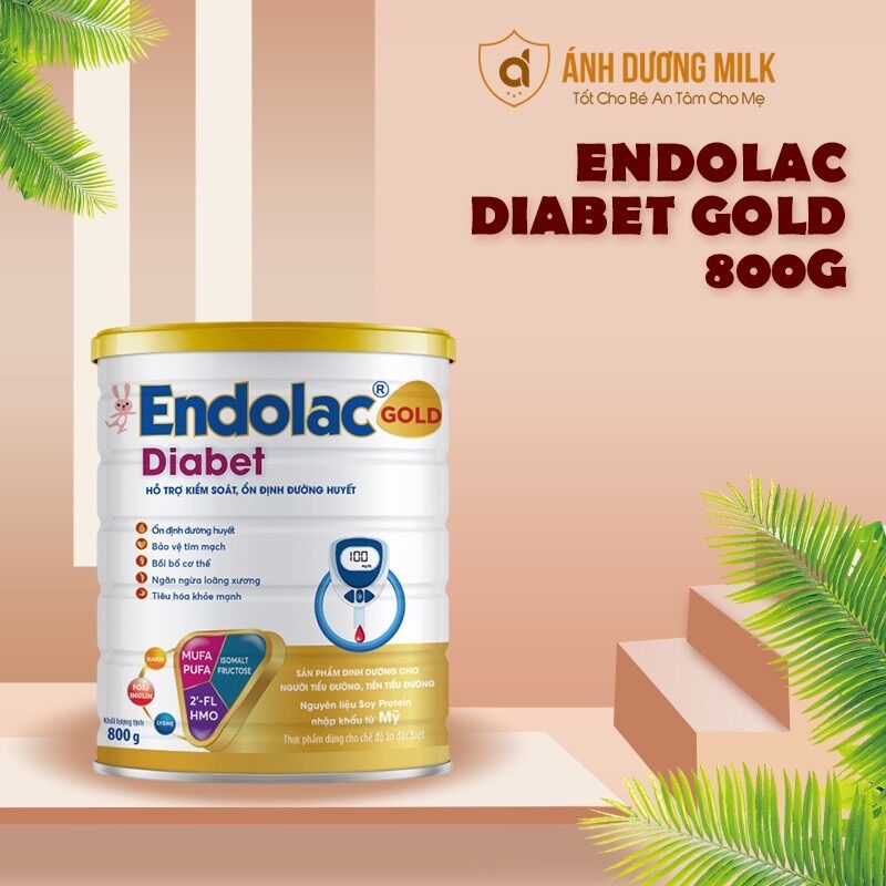 Sữa Bột Endolac Diabet Gold - Dành Cho Người Tiểu Đường, Ngăn Ngừa Loãng Xương và Ổn Định Đường Huyết