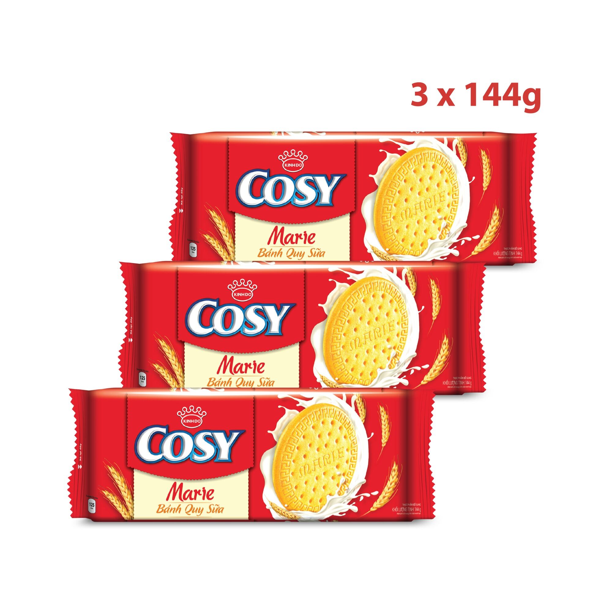Combo 3 Gói Bánh Quy Sữa Cosy Marie 3x144g