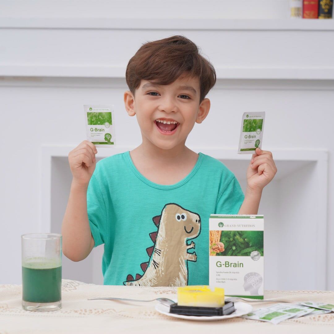 Combo 4 hộp Gbrain - Cốm Trí Não G brain (dứt điểm tình trạng rối loạn tập trung, sả sút trí tuệ, tiếp thu chậm)
