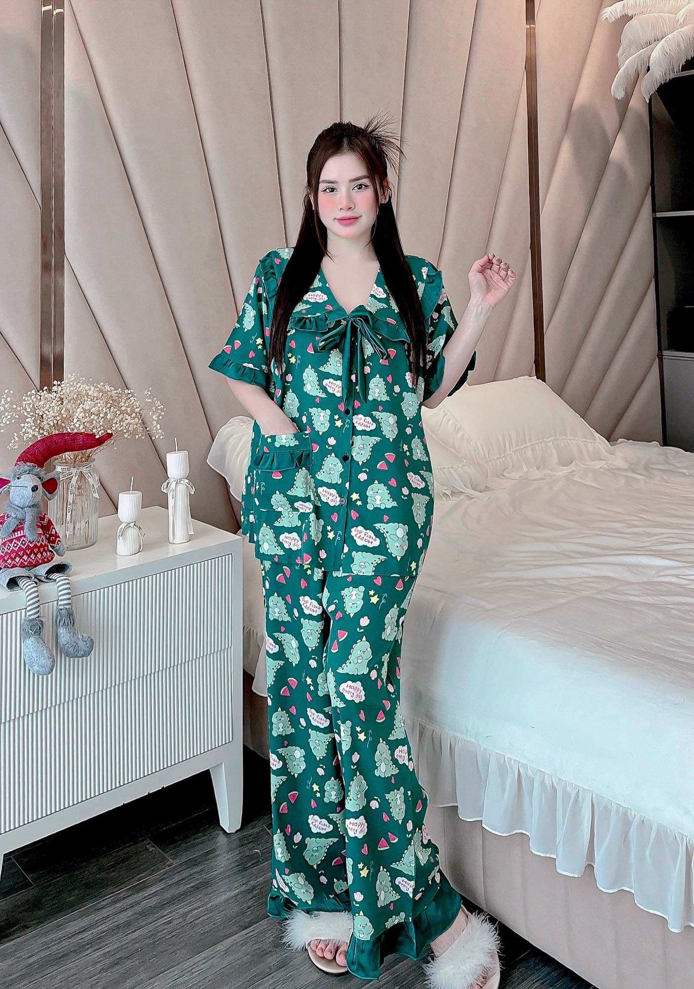 Đồ Bộ Bigsize Lụa Nhật Bèo Tiểu Thư 55-100kg