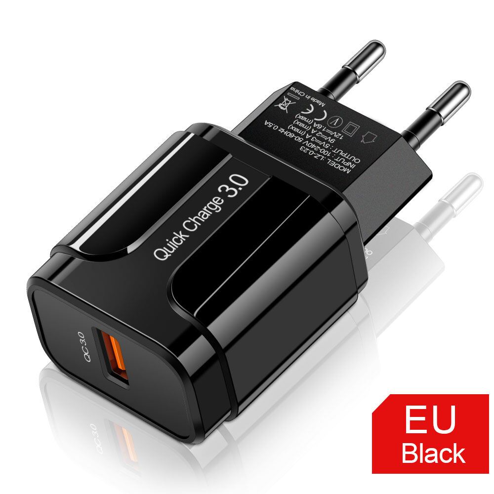 Củ sạc nhanh 18w elough cho smart phone hỗ trợ sạc qc 3.0 đầu usb 3.0 3a eu
