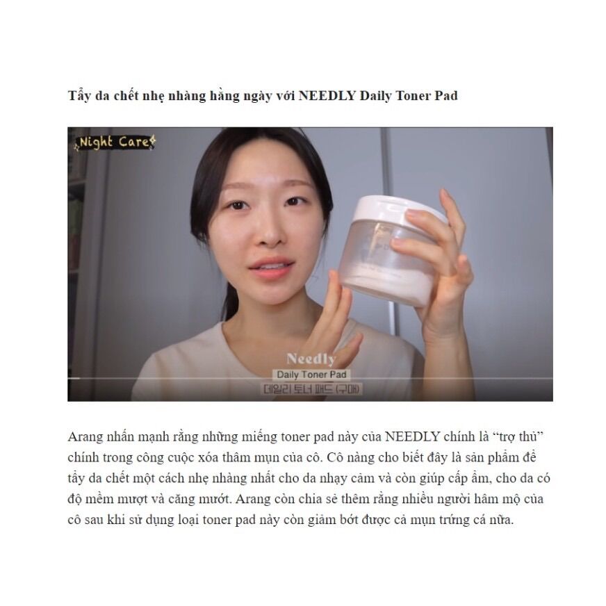 Pad tẩy da chết Needly Daily Toner Pad (60 pads) Bơ.Beauty