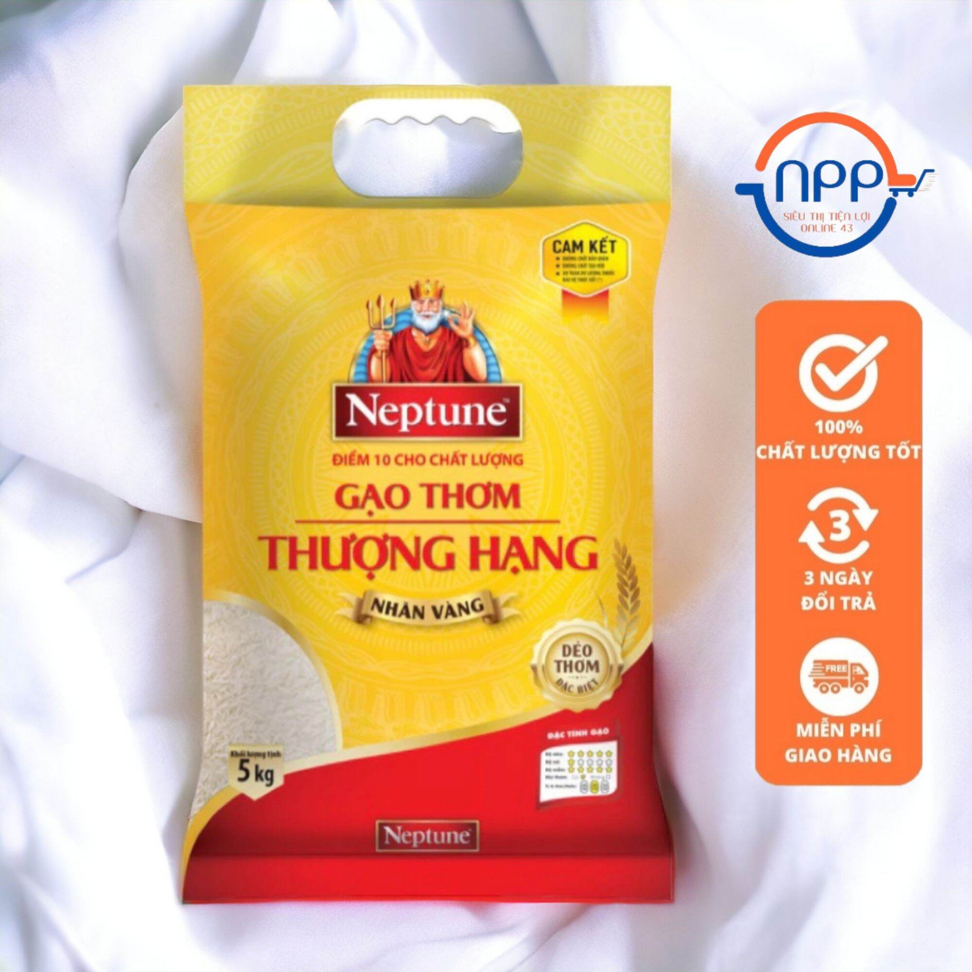 Gạo Nhãn Vàng Neptune Túi 5kg