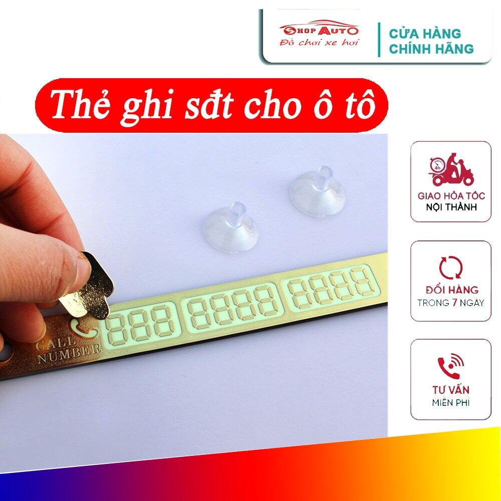 Bảng ghi số điện thoại gắn kính ô tô khi đỗ xe loại mới sáng ban đêm