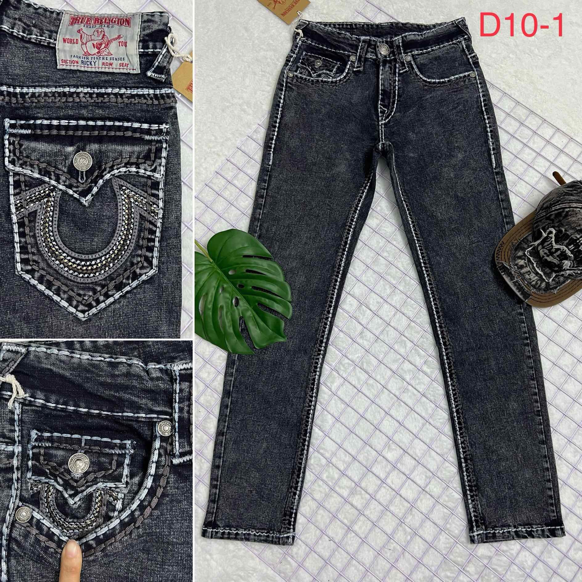 Quần jeans nam nắp túi chỉ nổi