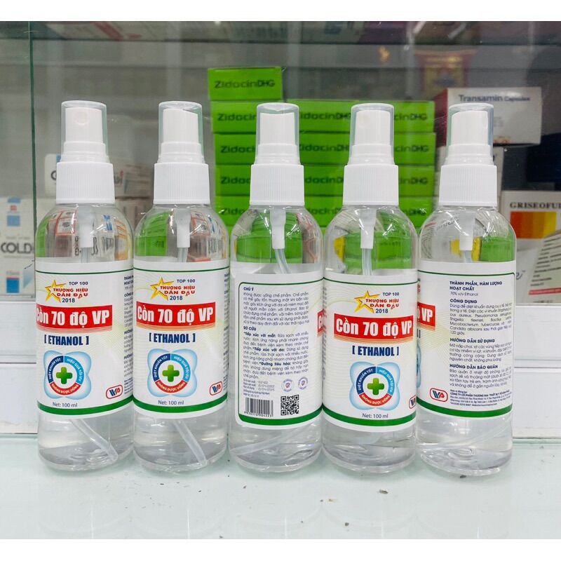 Cồn xịt 70 độ - chai 100ml