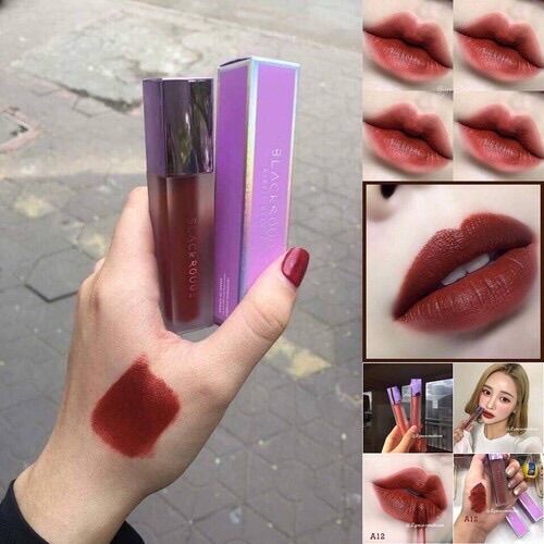 Son Black Rough A12 đỏ nâu siêu lì_son kem black rouge [chính hãng]