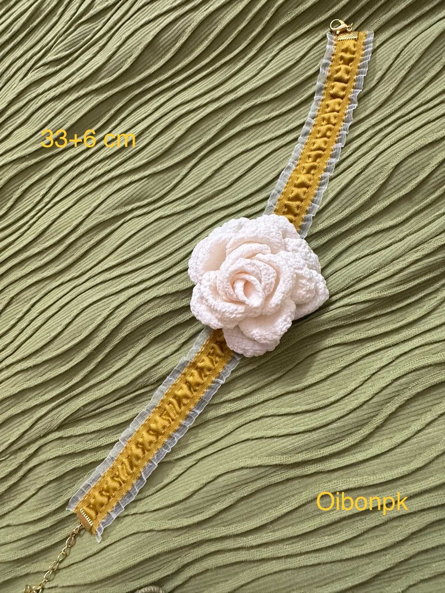 Vòng cổ choker bông hoa trà dễ thương