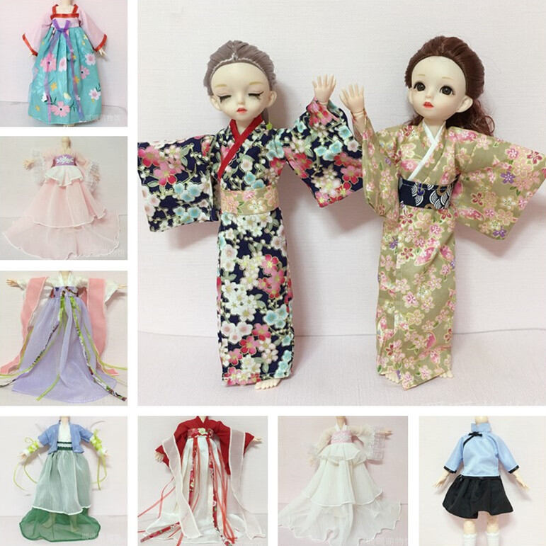 Áo búp bê mặc thay đổi búp bê 30cm áo búp bê trẻ em bjd6 quần áo búp bê yosd 1/6 hán phục cổ trang kimono phong cách trung quốc