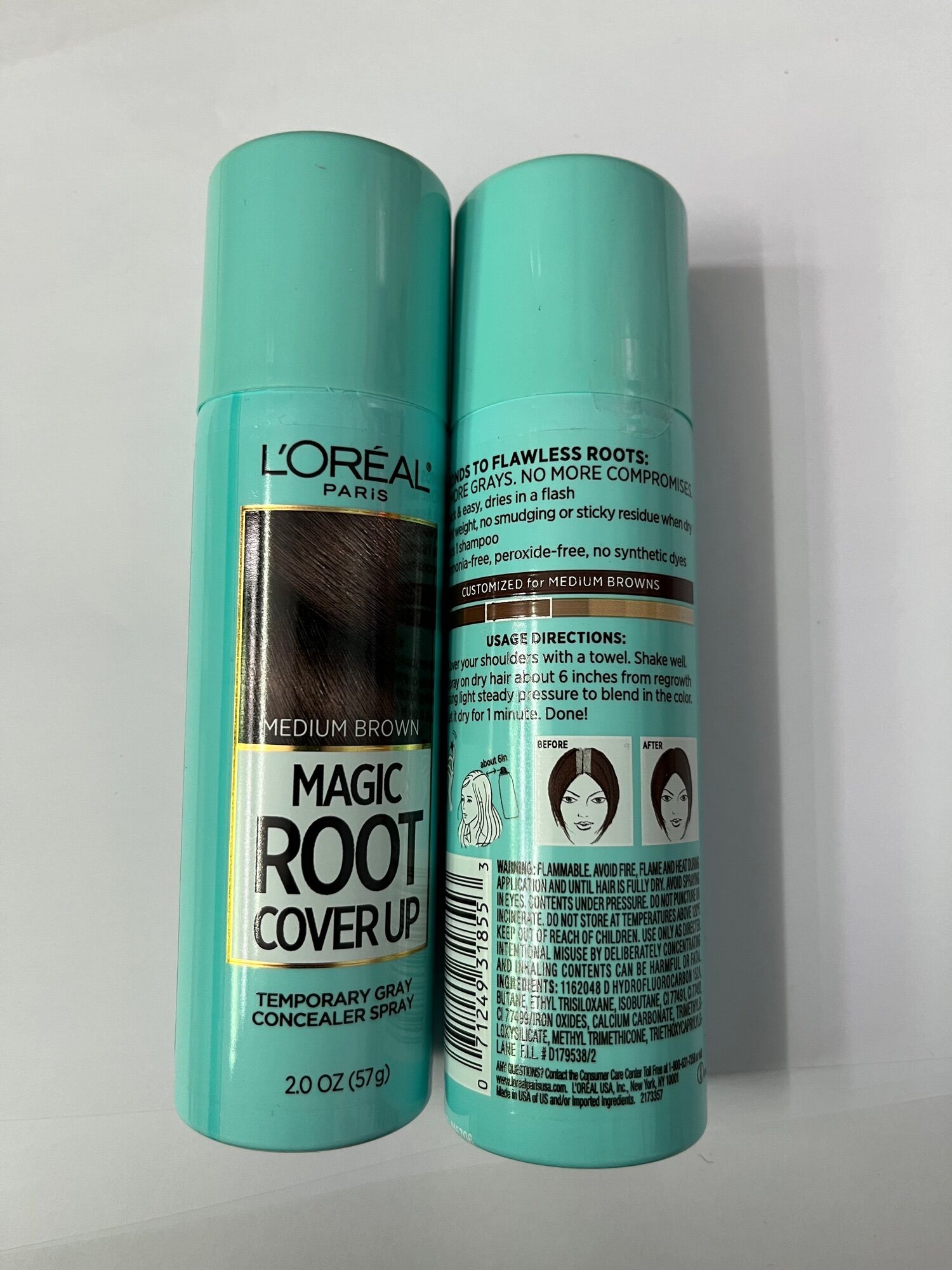 Nhuộm tóc phủ bạc tạm thời L'Oreal Paris Magic Retouch Temporary Root Conceale - Medium Brow .Nâu đen sáng