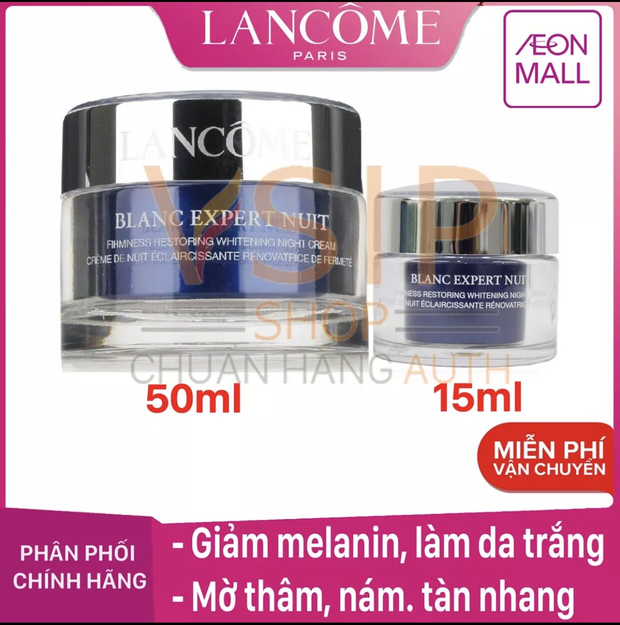 Kem dưỡng trắng mờ thâm nám, săn chắc da ban đêm Lancome Blanc Expert Nuit Firmness Restoring Whitening Night Cream