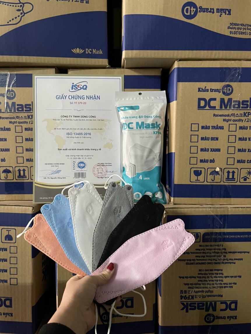 Giá sỉ 50 chiếc khẩu trang y tế 4D DC-mask KF94 4 lớp khán khuẩn không thấm nước cam kết hàng chính hãng 1 đổi 1 nếu do lỗi sản xuất đủ màu xanh, đen, xám, cam, hồng, trắng