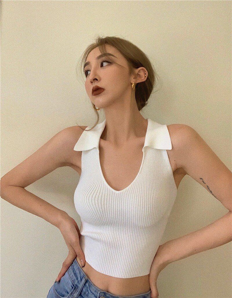 ⭐️⭐️ áo ba lỗ body len cổ bẻ