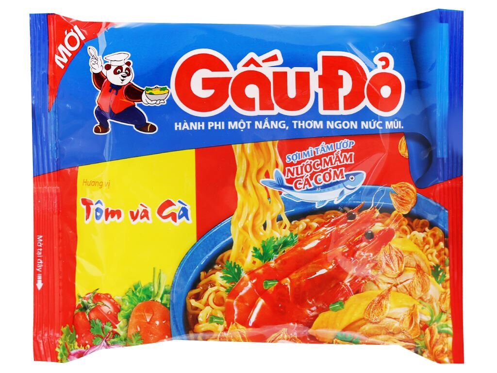 Mì Gấu Đỏ Tôm và Gà 30gói x 63gr