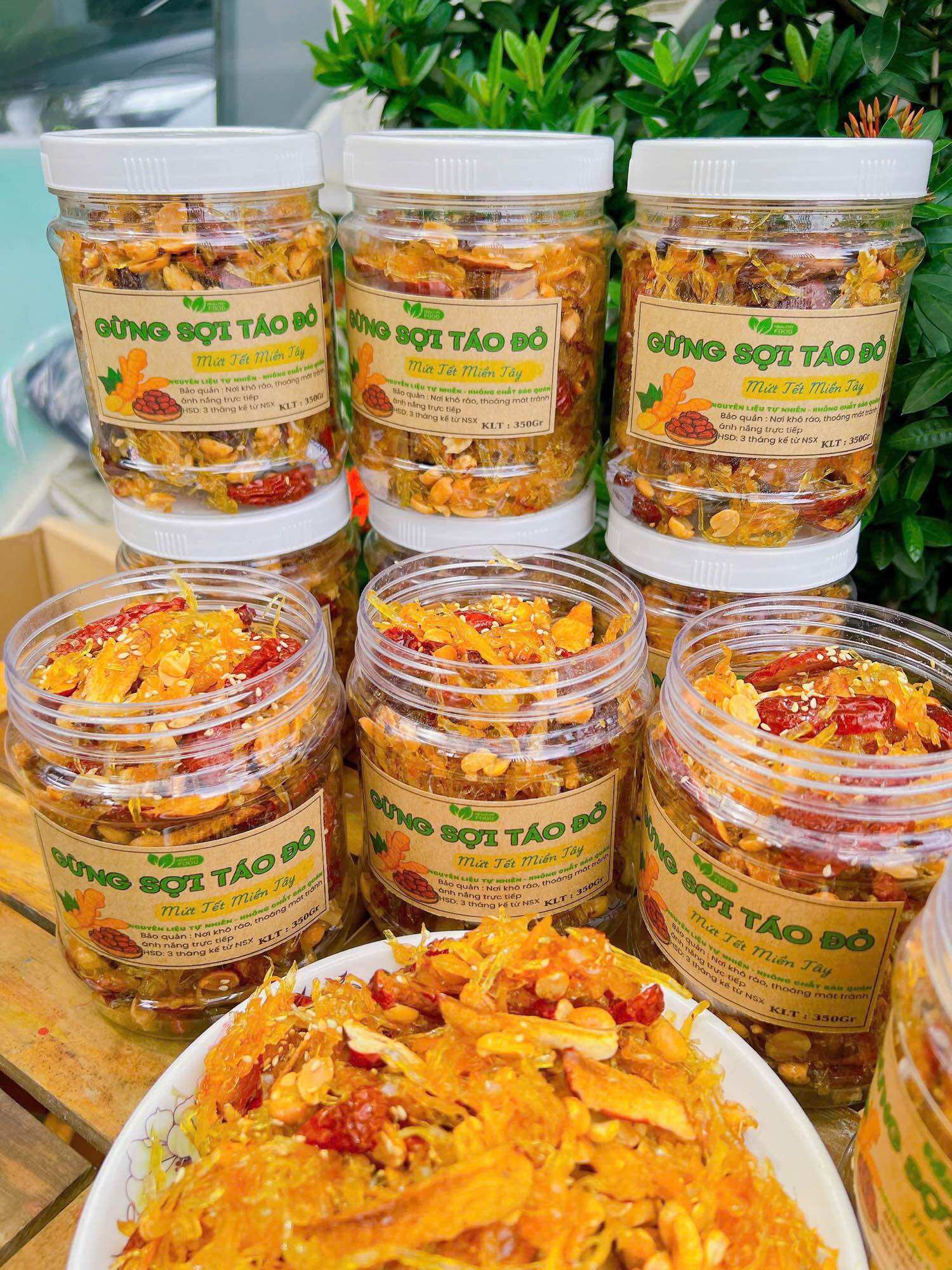 MỨT GỪNG SỢI DẺO MÈ ĐẬU PHỘNG 300g