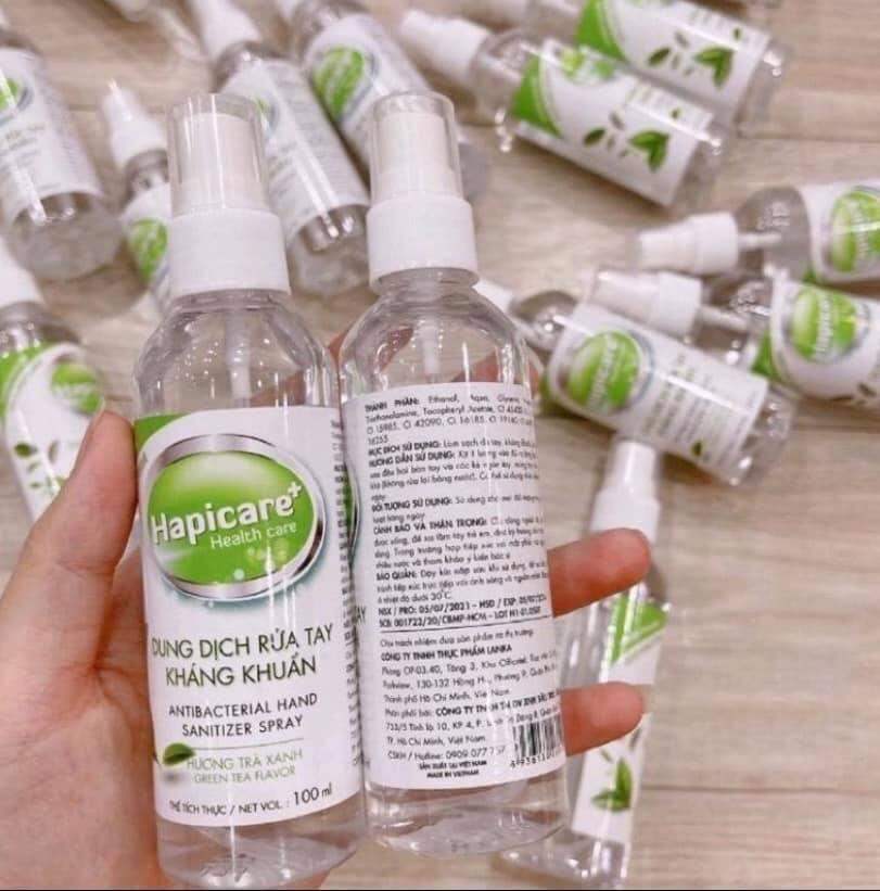 Chai xịt khuẩn HapiCare Mini bỏ túi (Dung tích 100ml) - Nước rửa tay khô dễ dàng sử dụng