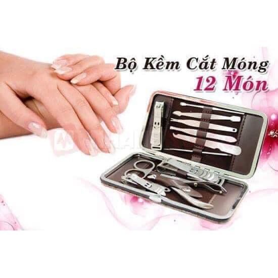 Bộ Kiềm Cắt Móng 12 Món Kèm Ví Da