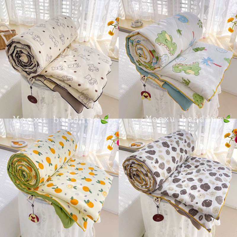 Chăn Hè Cotton Đũi Hàn Quốc Hàng Loại 1 ( 2m3x2m )Mềm Siêu Mát Lạnh Mùa Hè