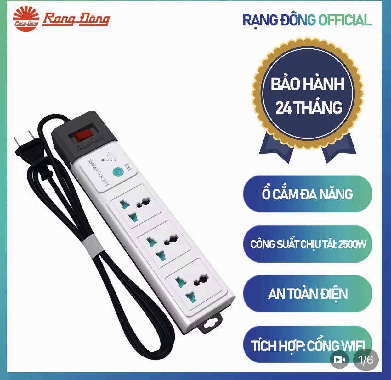 Ổ cắm thông minh Wifi 3m Model: OC02.WF 3C/3M/10A