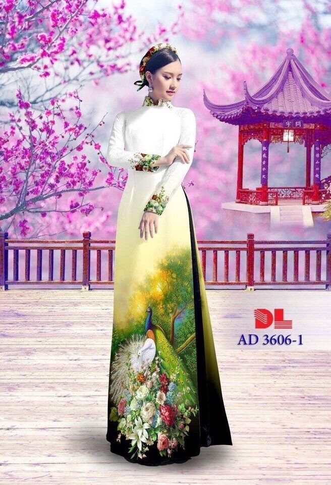 Áo dài in con công