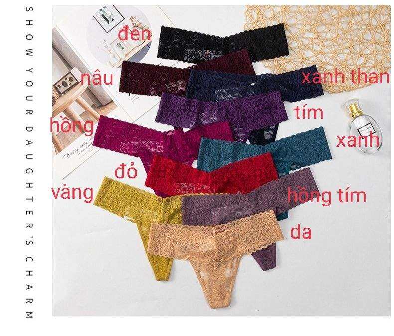 Quần lót nữ lọt khe ren chữ T 6214 sexy love,chất ren mềm co giãn tốt không gây ngứa khó chịu thiết kế lọt khe gợi cảm,nhiều màu